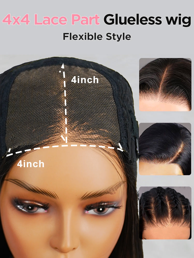 Simidola Pre-bleached 4x4 Pre-cut Pre-plucked Straight Hair Wear Go Glueless Wig