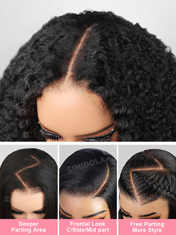 Simidola Pre-Bleached Knots Deep Wave 13x4 13x6 HD Lace Human Hair Wear Go Glueless Wig With Elastic Drawstring