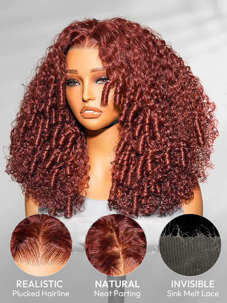 Pre-Style 250% Density Curly Glueless Wigs Ready To Go 7x5 Pre-Cut HD Lace Wig Pre-Plucked