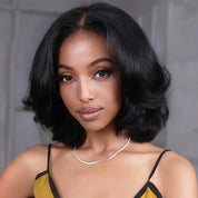 Vshow 14 Inches Layered Cut Yaki Straight Bob Wigs 10x6 Pre-Cut Lace Wear Go Glueless Wigs 250% Density