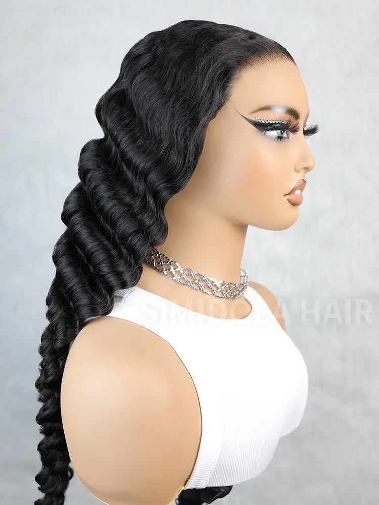Simidola M-CAP Wear Go 9x6 HD Lace Pre Bleached Tiny Knots Loose Deep Wave Glueless Wig