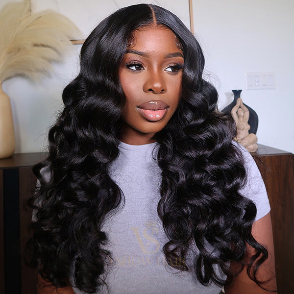 Seegethair Bleached Knots Ocean Wave Wear Go Wigs Pre-cut HD Lace Pre Plucked Hairline Glueless Wigs