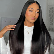 Seegethair Straight Hair 10x6 Lace Front Wigs Bleached Knots Glueless Wear Go Wigs Pre-cut HD Lace Wigs