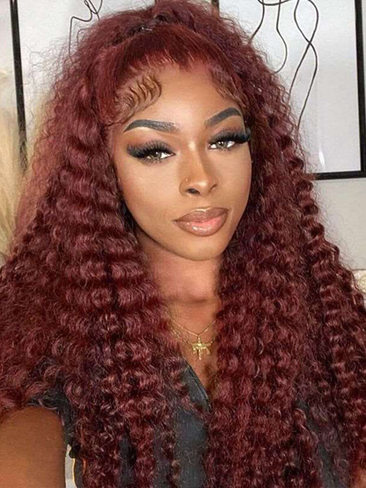 Simidola Reddish Brown Color 7x5 Lace Deep Wave Wear Go Glueless Wig Pre Plucked Natural Hairline