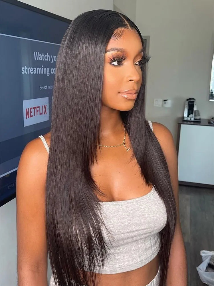 Simidola 4x4 HD Lace 200% Density Closure Straight Hair Wig