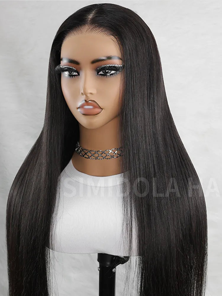 Simidola Pre-bleached 7x5 Pre-cut Pre-plucked Straight Hair Wear Go Glueless Wig With Drawstring