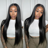 Seegethair Straight Human Hair Wigs 7x5 Pre Cut HD Lace Wear Go Wigs With Bleached Knots