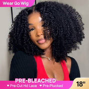 Seegethair Bleached Knots Afro Curly Wear Go Wig Ready To Wear HD Lace Glueless Human Hair Wigs