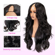Bogo Deal Seegethair Butterfly Cut V Part Human Hair Wigs With Drawstring Layered Cut Yaki Body Hair Wigs