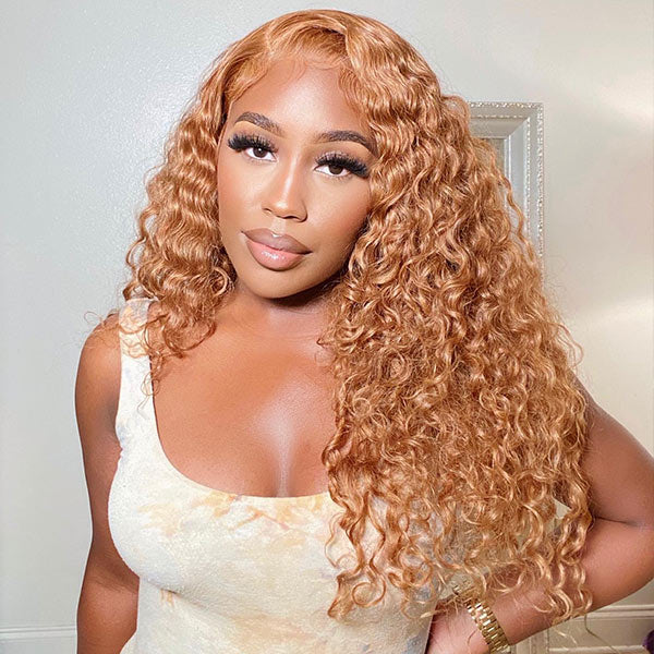 Seegethair #27 Honey Blonde Water Wave Glueless Wear And Go Wigs Pre-cut 4x6 Lace
