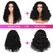 Pre Wand Curls Kinky Straight Wigs  250% Density 3 In 1 Half Wigs For Beginners Flip Over Human Hair Wig