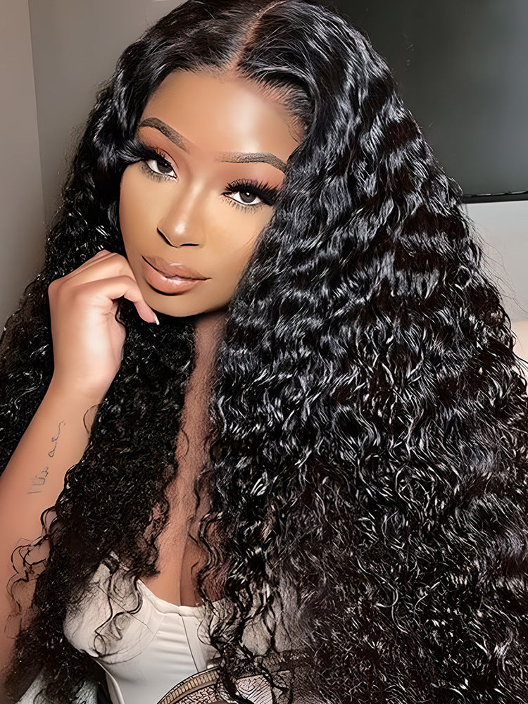 Buy 1 Get 1 Free| Simidola 13x4 Lace 200% Density Water Wave Hair Wig & Free 10 inch 7x5 Wear Go Straight Hair  Wig