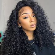 3 In 1 Half Wigs Water Wave Flip Over Human Hair Wigs Full Machiine Made Wigs With Natural Hairline