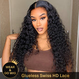 Seegethair Bleached Knots Wear Go Wig Water Wave Hair 13x4 Glueless Swiss HD Lace Wigs
