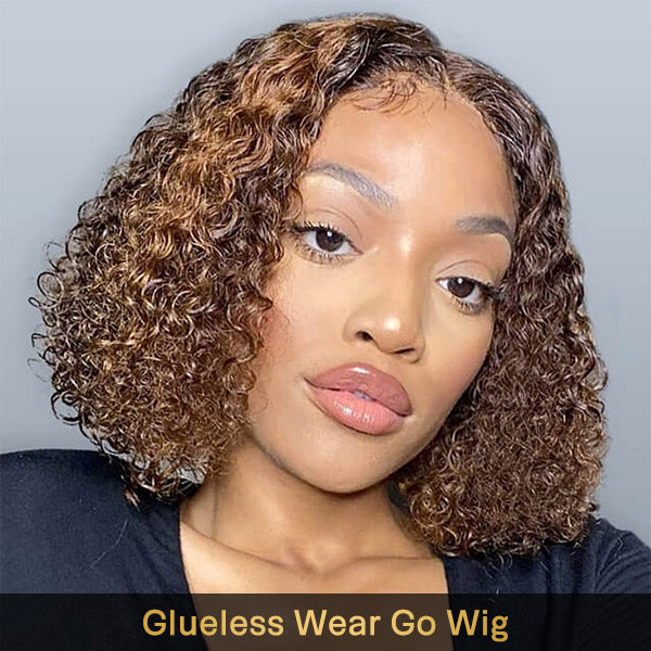 Glueless Wear Go Wigs 4/27 Highlight Water Wave Pre-Cut HD Lace Wig Bob Style