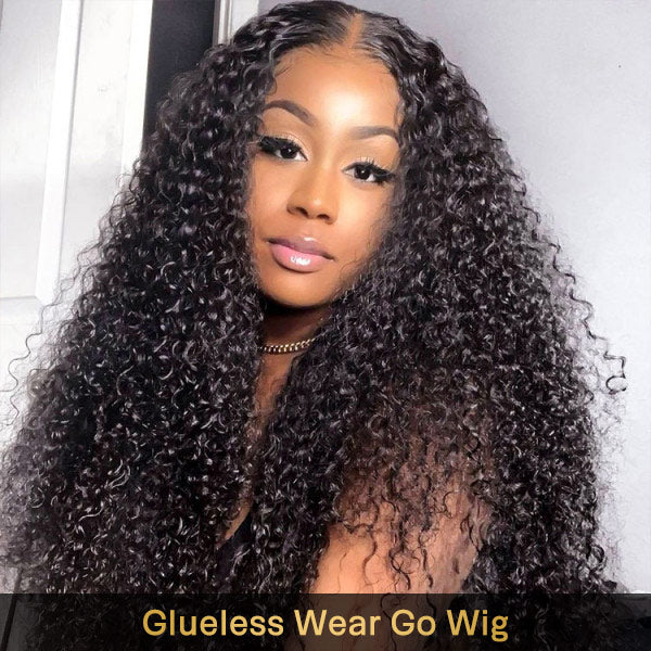 Seegethair Glueless HD Lace Wigs Wear Go Wig Kinky Curly Human Hair 180% Density 10x6 Lace Front Wigs With Bleached Knots