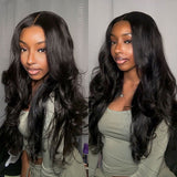 Vshow 9x6 T Part Lace Layered Yaki Body Human Hair Wigs Butterfly Cut Body Wave Wear Go Glueless Wigs