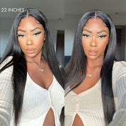 Seegethair Light Yaki Straight Human Hair Glueless Wigs For Beginners 10X6 Parting Max Lace Front Wear Go Wigs